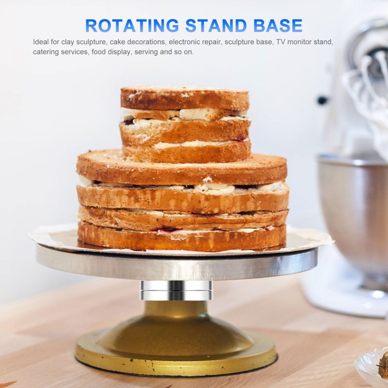 1pc Cake Baking Tray Axle Turntable Aluminum Alloy Rotating Tray Stand Base gallery