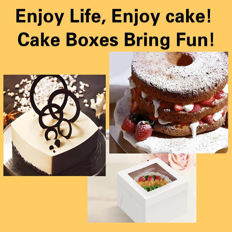 20 Pack 12X12X6 Cake Boxes with Boards 10 Pcs Cake Boxes 10 Pcs Cake Boards July gallery