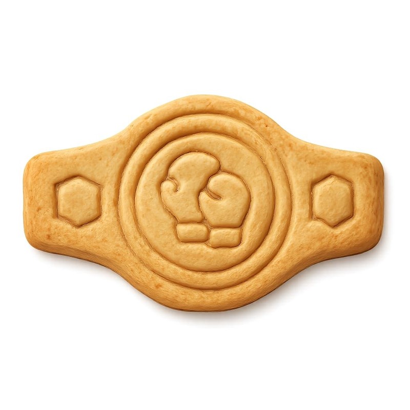 Boxing Champion Belt Cookie Cutter & Stamp, Fondant & Clay - 4x2