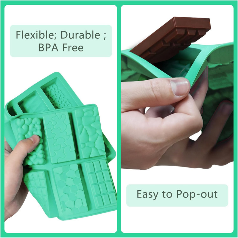Mini Silicone Break Apart Chocolate Molds,Non-stick 1Inch Deep Chocolate Bar Mol gallery