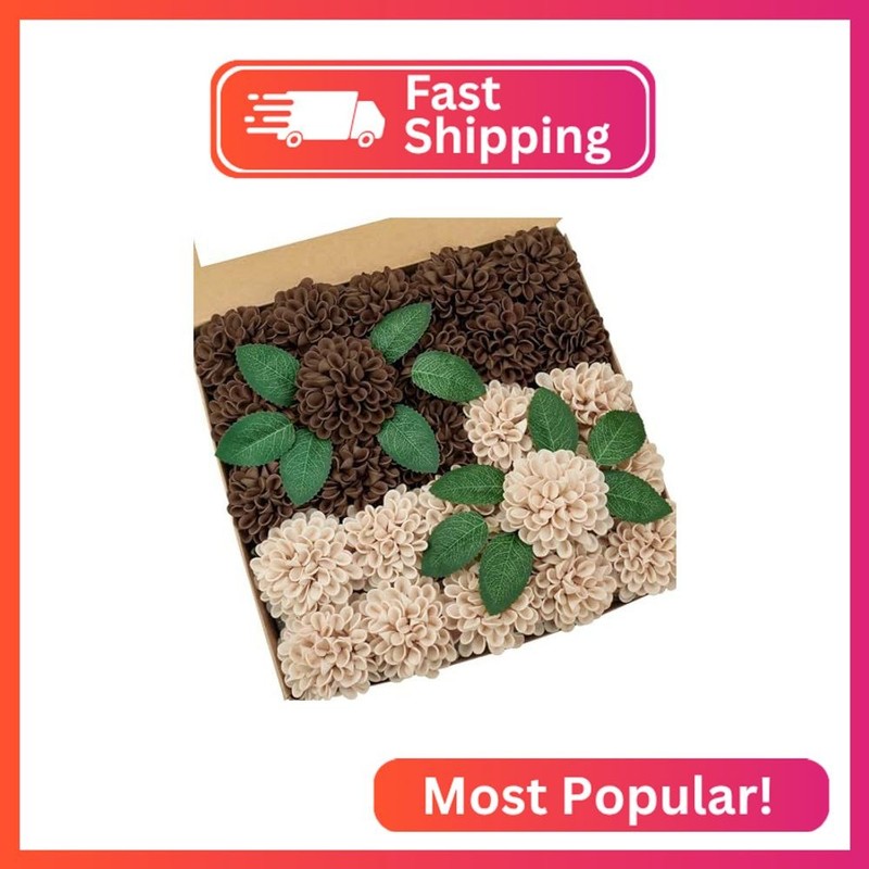YEEFLORA Artificial Flowers, 25pcs Artificial Rose for DIY Bouquets Arrangement,