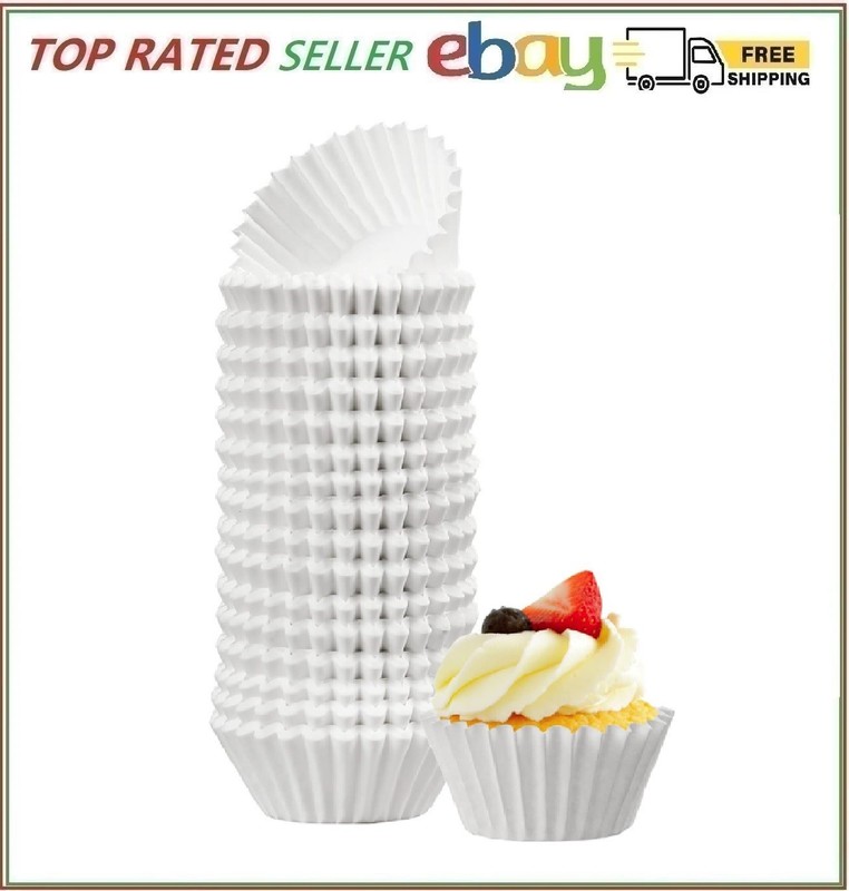 500pc White Cupcake Liners Mini Muffin Liners Wrappers Paper Baking Cups