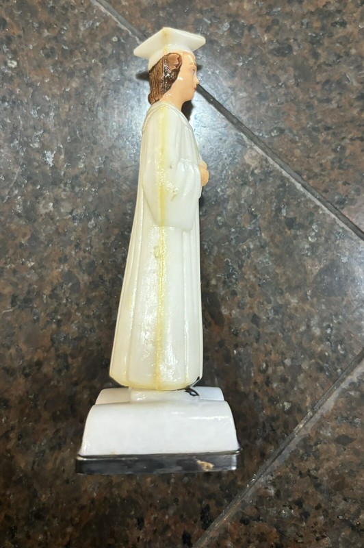 Vintage Graduation Cake Topper White Cap Gown On Book 50s 60s gallery