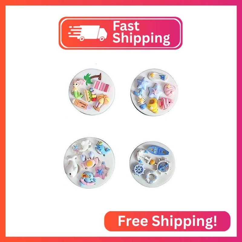 LVDGE Lovely Small Items Silicone Fondant Molds Set For Cake Topper, Gumpaste, C