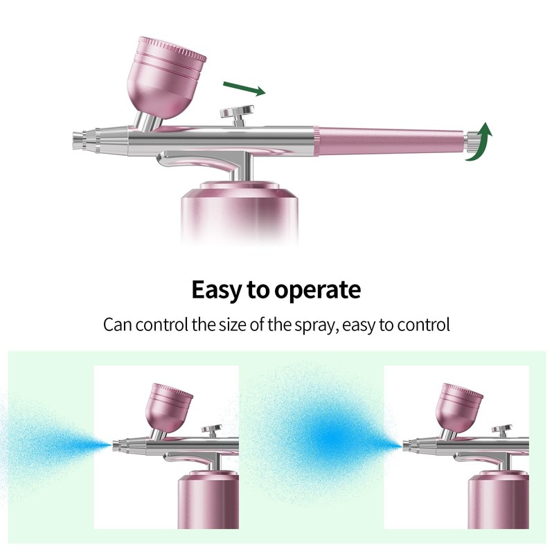Airbrush Kit with Compressor Portable 48PSI High-Pressure Pink gallery
