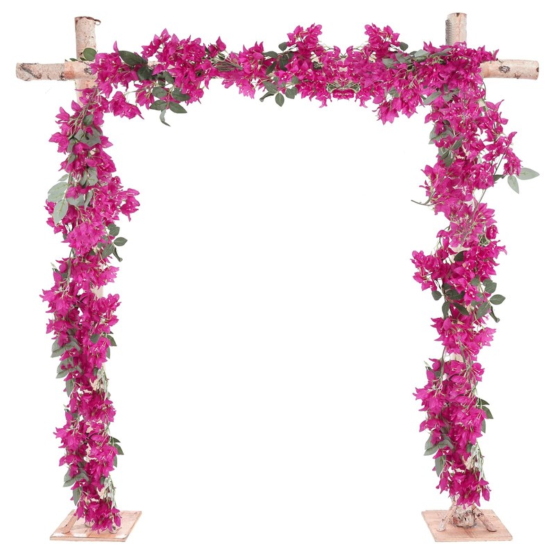 Ipopu 5.9 Ft Artificial Bougainvillea Flowers Garland 2Pcs Fake Silk
