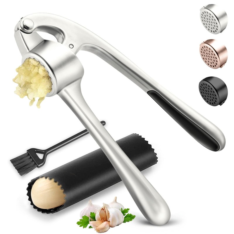 Kitchen Garlic Press, Rust Proof & Dishwasher Safe Medium, Matte