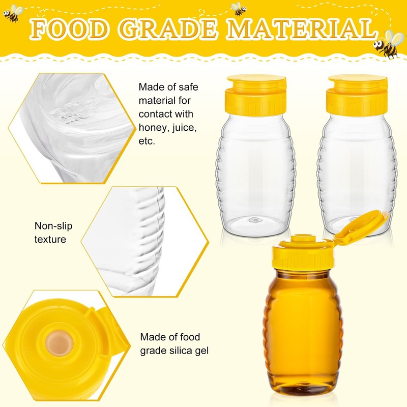 Honey Squeeze Bottle 8 PCS 5 oz Refillable Small Plastic Jars Storing Tool gallery