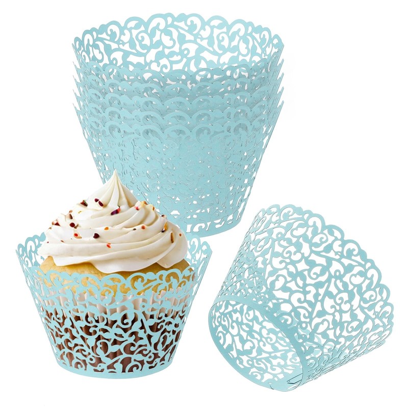 Cupcake Wrappers , 50 Pack Baking Cups Standard Vine Decoration for Anniversa…