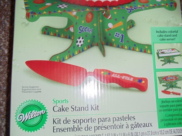 Wilton Sports Cake Stand Kit & Server NIB Soccer Baseball Football Basketball gallery