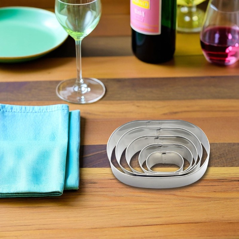 2 Sets Oval Cookie Cutter Stainless Steel Reusable Baking Molds Kitchen Tools gallery