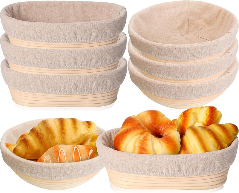 etery 6 Pa Bread Banneton Proofing Baskets 10 Inch Oval and 9 Inch