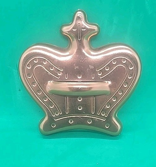 Vintage 70s Copper Aluminum Cookie Cutter Mold Crown King Coronation Mardi Gras gallery