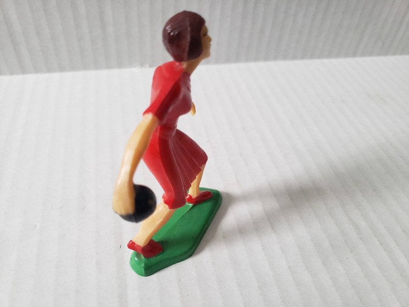 Vintage Women Red Dress Bowler Bowling Plastic Cake Topper gallery