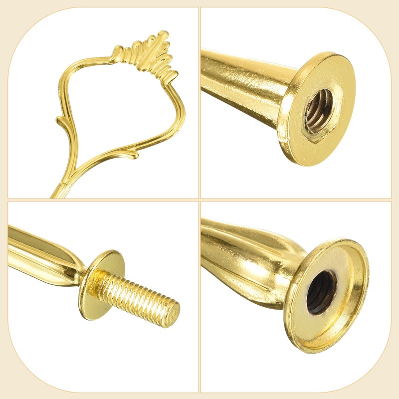 6 Set 3-Tier Cupcake Stand Hardware Handles with Screws Crown Gold/Silver gallery