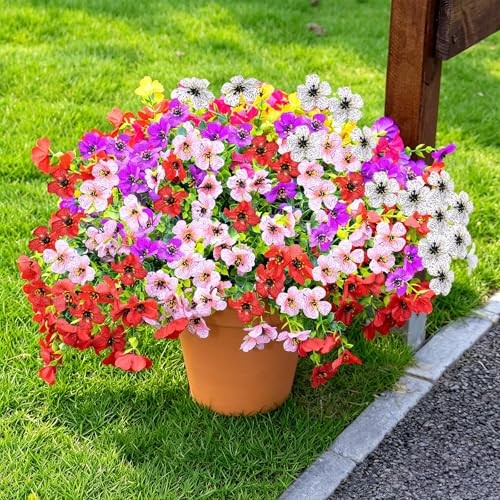 Bundles Artificial Flowers for 12 Mix1(rose Red+purple+yellow+white+red+pink)