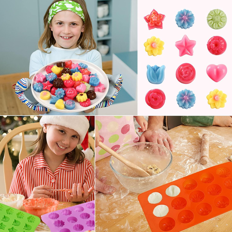 Flower Shape Chocolate Candy Molds Set,Heart,The Stars,The Rose,Flowers in Combi gallery