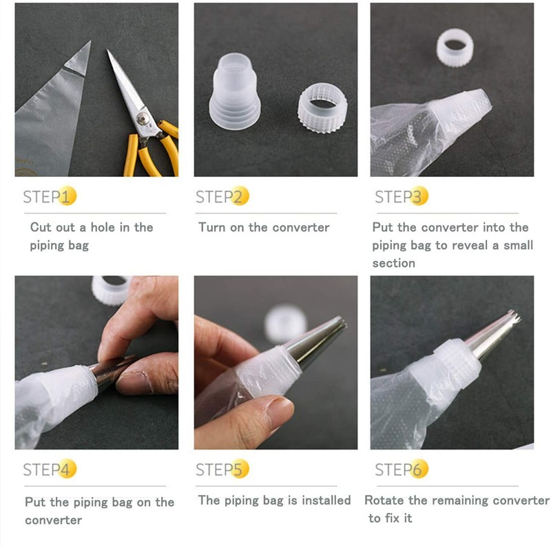 159 Pcs Baking Accessories Stainless Icing Tips Piping Bags Cake Turntable gallery