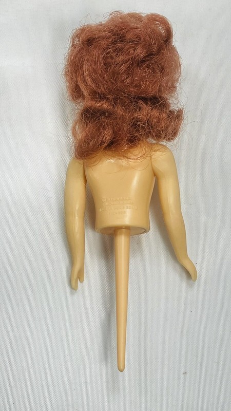 Wilton Cake Tops Topper Red Hair Little Girl Doll Pick Top Half Vintage gallery