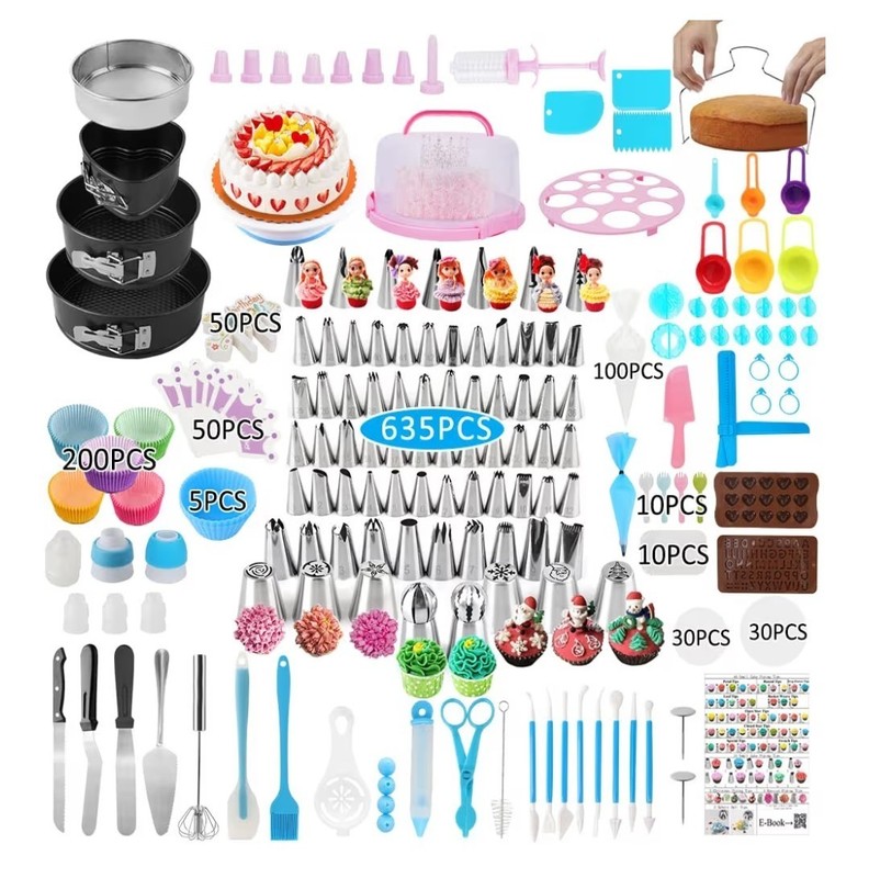 635pc Cake Decorating Kit Set New Sealed in Box w/ Piping Tips Baking Tools