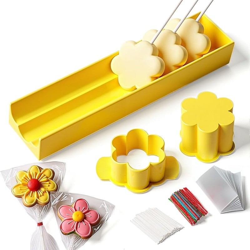 Cake Pop Mold Set W/ 100 Stick Bags Ribbons Easy Baking Accessories Parties New