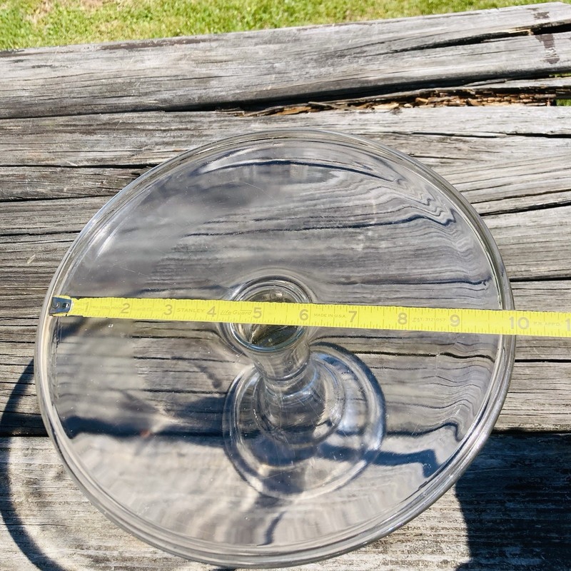 Antique Glass Cake Plate Display Stand 7 1/2” Tall Clear Glass VGC gallery