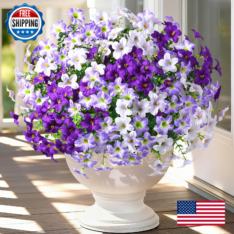 Martine Mall 24 Bundles Look Real Artificial Flowers For Outdoors Realistic