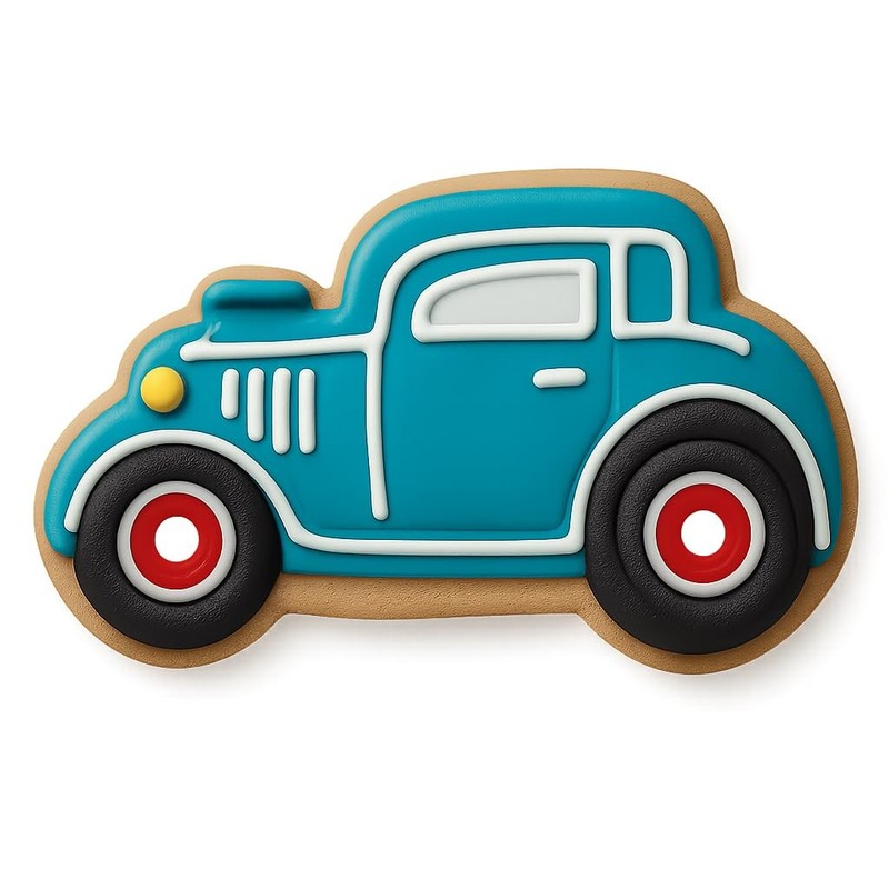 Customized Hot Rod Cookie Cutter & Stamp, Fondant & Clay - 4x2.2 gallery