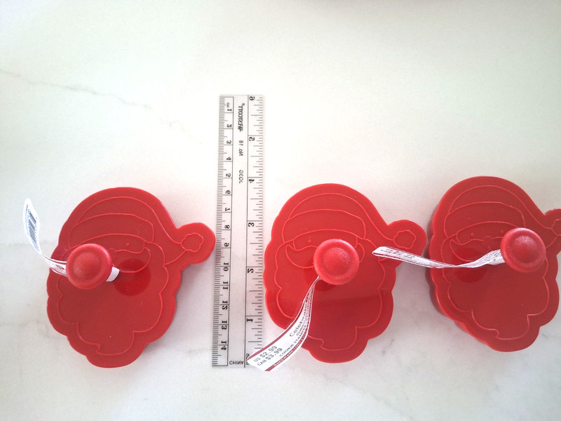 Celebrate It Christmas Santa Cookie Cutter Stamper Set of 3 Red Plastic New gallery