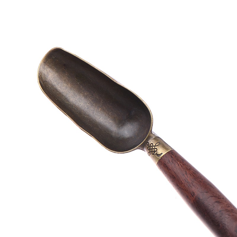 Wooden Handle Tea Shovel Tea Spoon Copper Ebony Coffee Scoops Teaspoons gallery