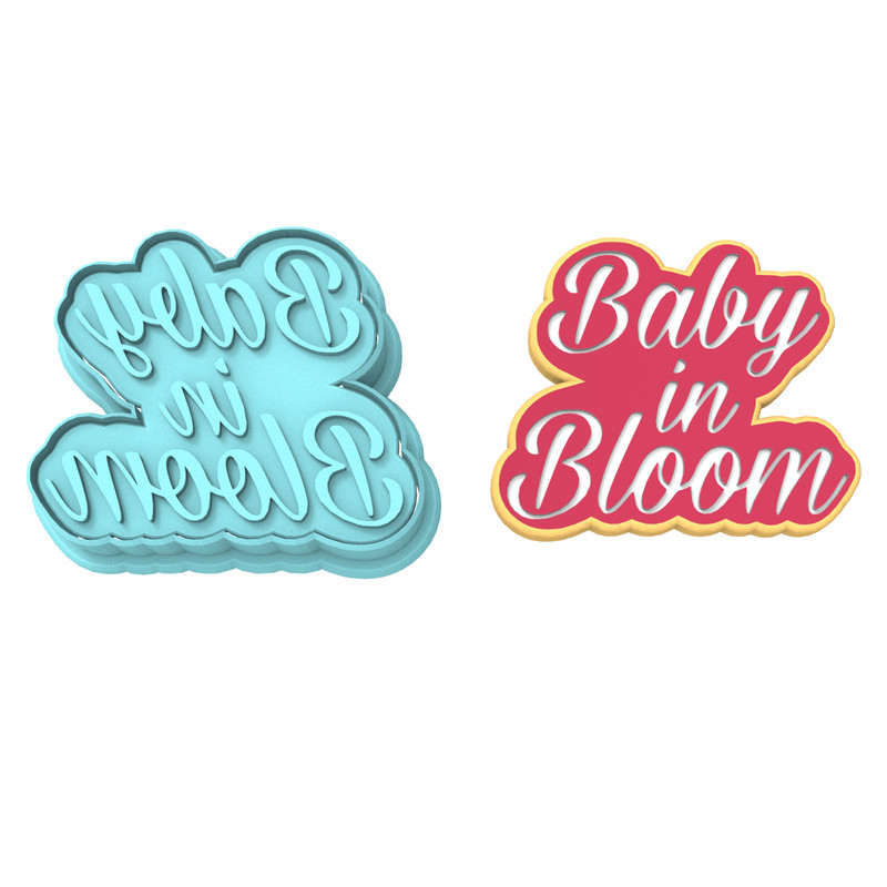 Baby in Bloom Cookie Cutter & Stamp#3 | Baby Shower Flower Flowers Floral Babies