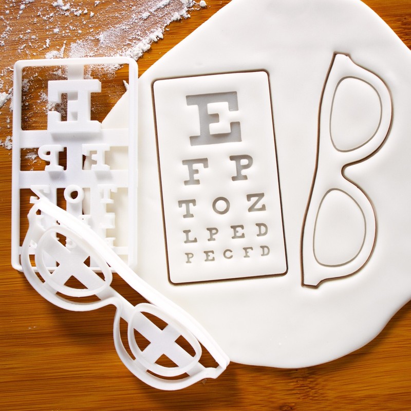 Eyeglasses & Snellen Chart Cookie Cutters – visual acuity optician optometrist