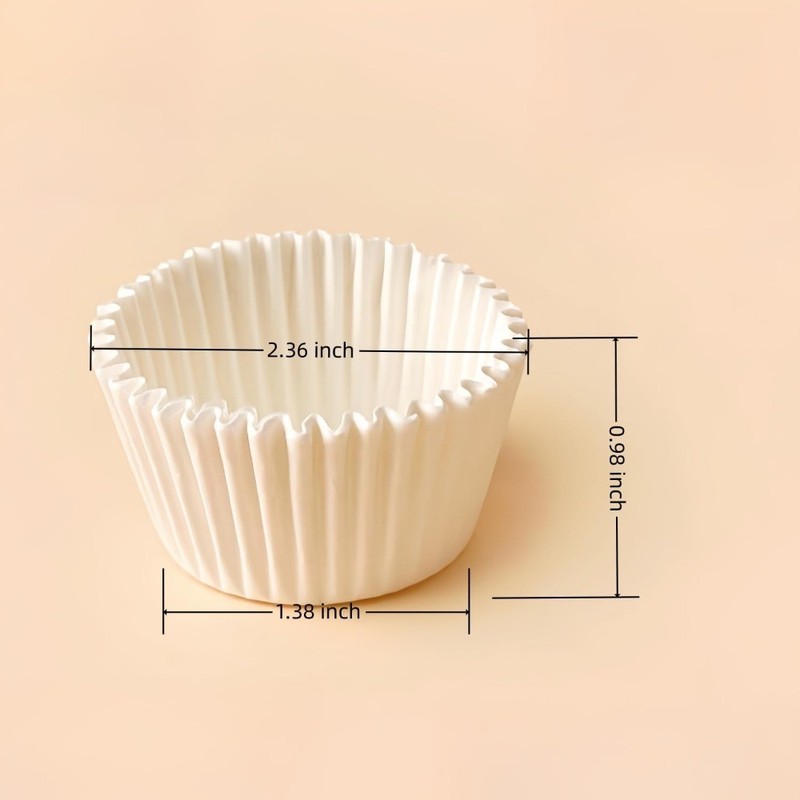 500-Pack White Mini Cupcake Liners, Greaseproof Baking Cups for Muffins, gallery