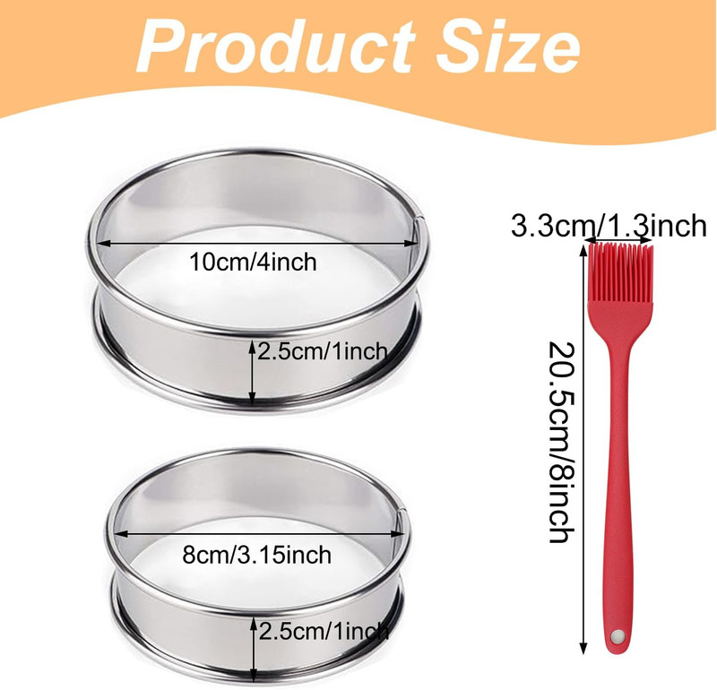 10Pcs Cookie Rings for Baking Cooking English Muffin Crumpet Rings Stainless Ste gallery