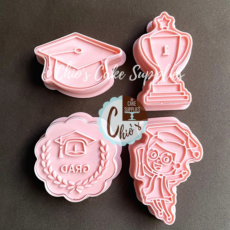 Graduation Themed Cookie Cutter With Embosser Stamp gallery