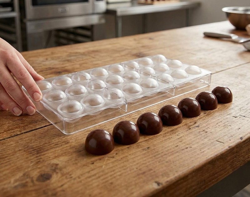 4 Pack 84 Grids Polycarbonate Chocolate Molds Candy Making Tray Molds for Sweets gallery