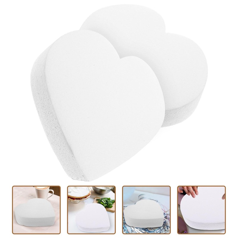 2Pcs Foam Cake Dummies 8 Inch Styro-foams Heart Shaped Fake Cake Dummies Foam... gallery
