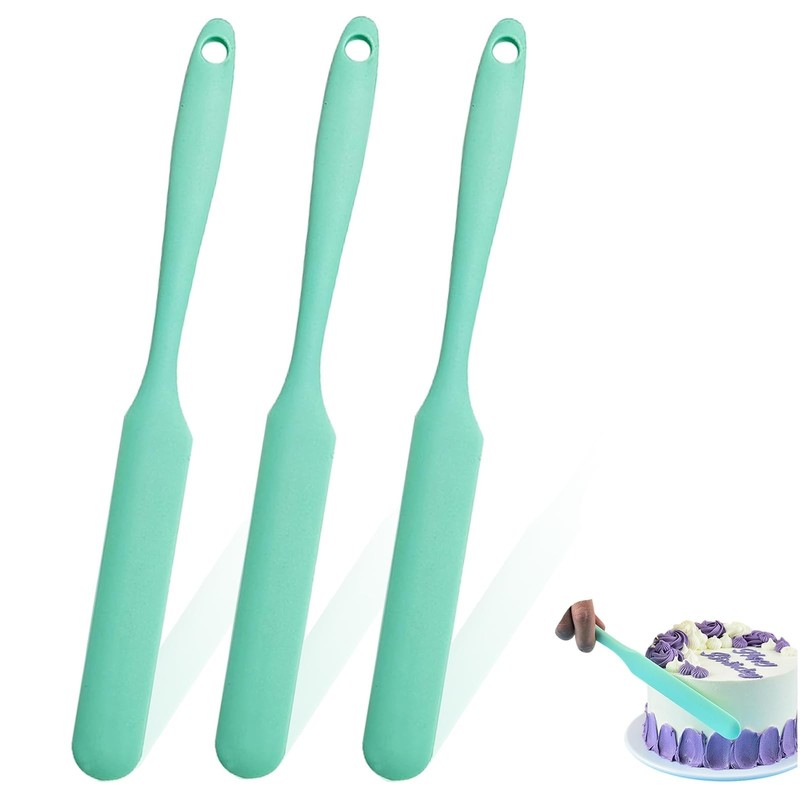 3 Pieces Silicone Spatula Set, Long Handle Skinny Spatula & Jar Scraper for J…