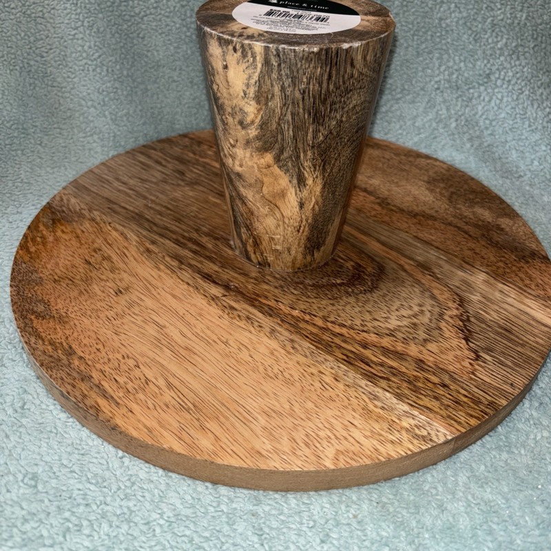 12” Wooden Cake Stand Base Only Place & Time Woodland Lodge LOC Z8 gallery