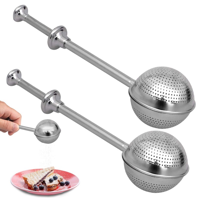 2 Pcs Bakers Dusting Wand for Sugar Flour and average, Stainless Steel