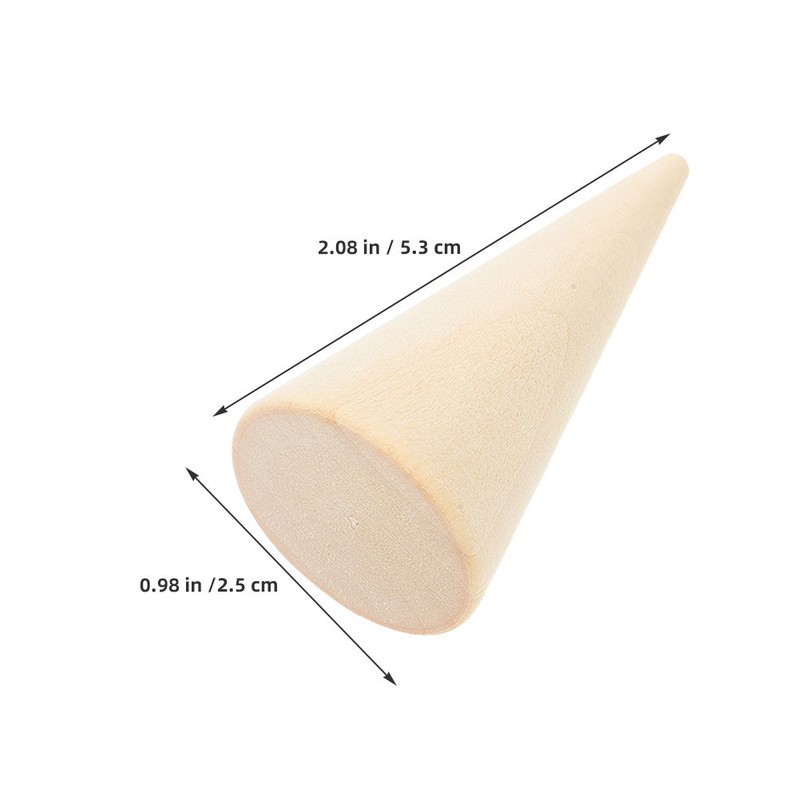 12 Pcs Cone Shaped Wood Craft Wooden for Painting Desk Decoration gallery