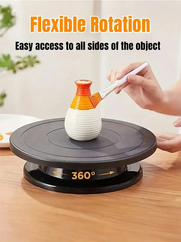 Rotating Cake Turntable, Anti-Skid Base for Carving, Pottery, Painting, Cake Dec gallery