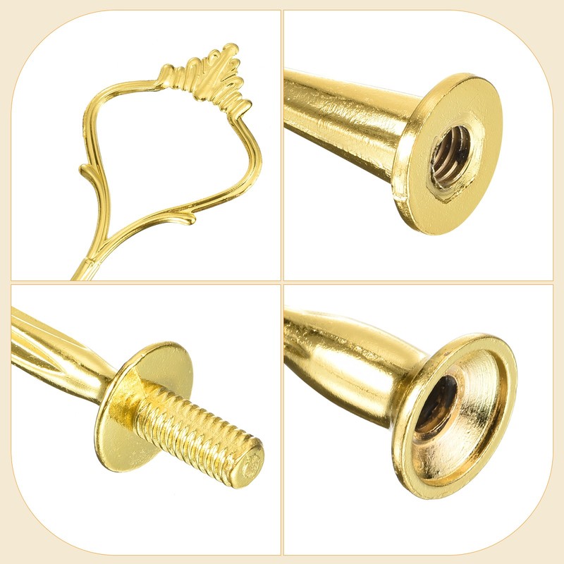 1 Set Cake Tray Stand Handle Plate Hardware Fitting 3-Tiers Crown Gold gallery