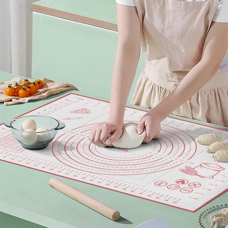 Silicone Pastry Baking Mat 16×24 Inch Large – Non-Stick Non-Slip Dough Rolling
