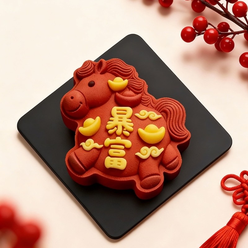 Chinese Zodiacs Horse Themed Silicone Dessert Mold for Home Baking Celebration gallery