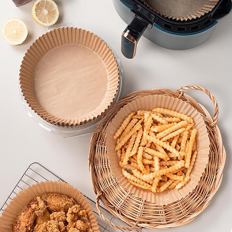 Air Fryer Disposable Paper Liner Non-Stick Mat Parchment Wood Pulp Steamer.Uzd gallery
