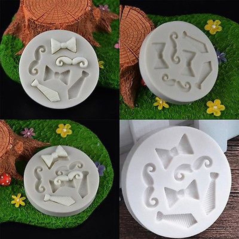 Silicone Beards Mustache Bow Tie Fondant Mould Cake Sugarcraft Chocolate Mol.SD