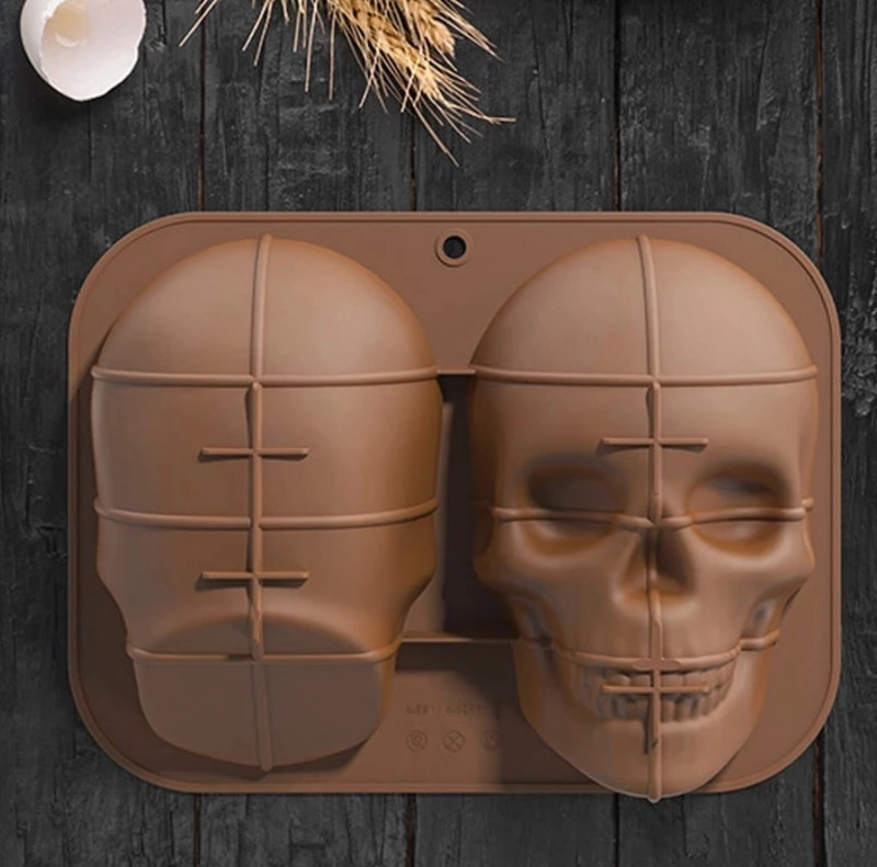 EXTRA LARGE SKULL MOLD, Realistic Chocolate Mold, Halloween Cake Decoration, gallery