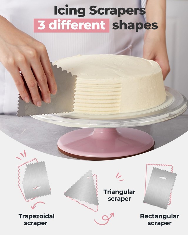 Kootek Aluminium Cake Turntable Set, Baking Tools with Revolving 12" Cake Sta... gallery