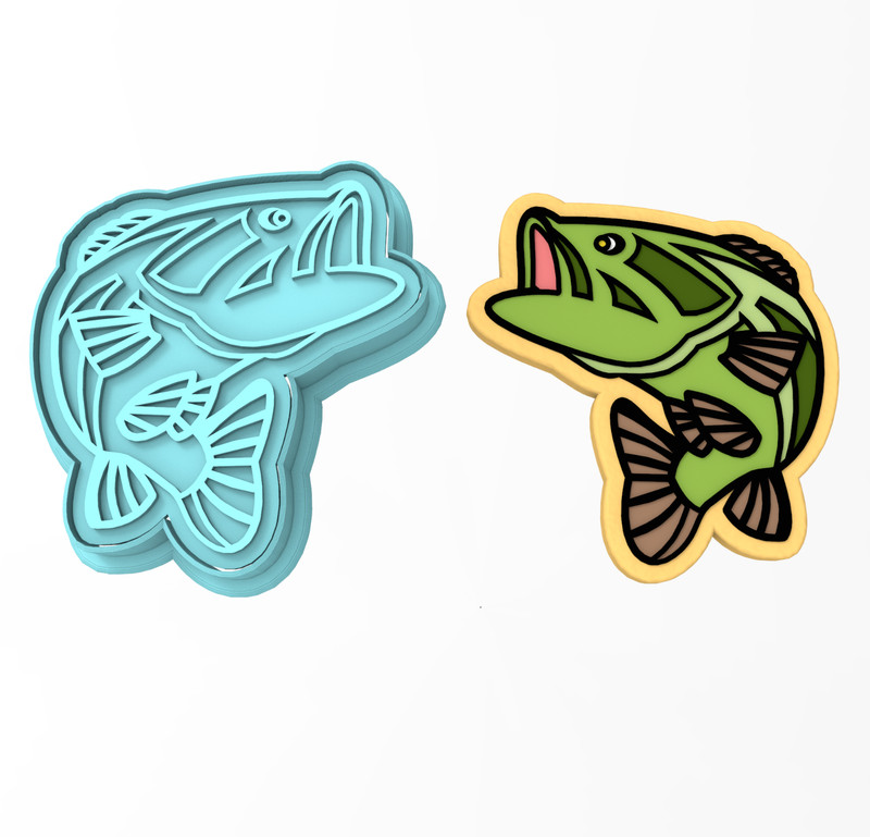 Striped Bass Cookie Cutter & Stamp | Fishing Fish Lake Pond Dad Fisherman Nature